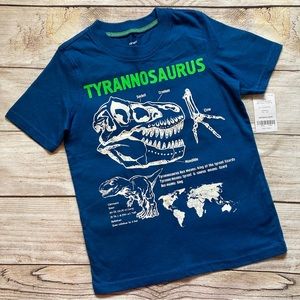 Carter’s Tyrannosaurus Graphic Short Sleeve Crew Neck Tshirt NWT Size 4/5 Blue